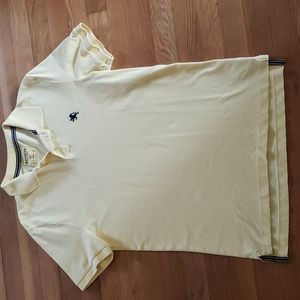 Express Pique Polo Yellow Short Sleeve Polo Shirt, Men's Size Medium